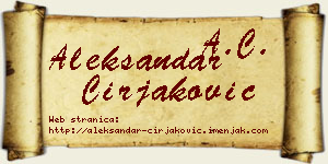 Aleksandar Ćirjaković vizit kartica